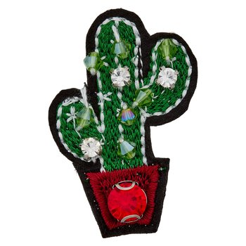 Kaktus mit Straßsteinen 3,3 x 4,5 cm cm