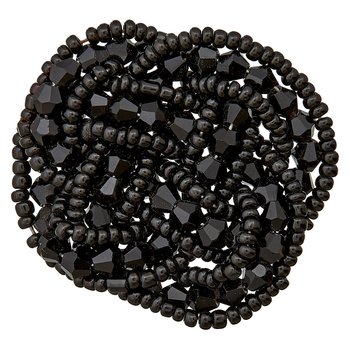 Perlen Knoten Applikation schwarz 4 cm