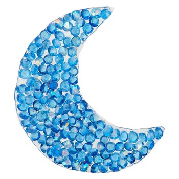 Glitzer-Mond blau, 4,5 x 4,5 cm