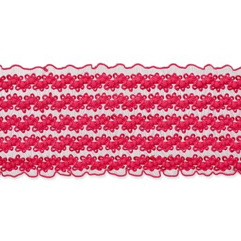 elastische Rüschenborte pink, 5,5 cm