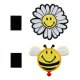 Smiley© Biene+Blume Klett, 5,7 x 5 cm und  Ø 5,2 cm