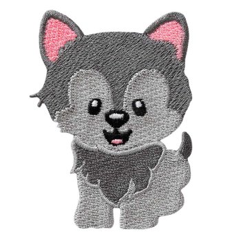 Wolf grau-rosa, 4,7 x 6,3 cm