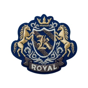 Wappen Royal blau-gold-silber, 5 x 4,5 cm