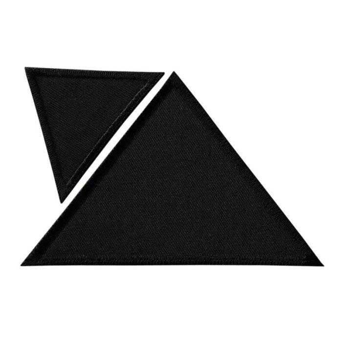 2 Dreiecke schwarz, 6 x 4 cm, 10,5 x 7 cm