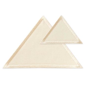 2 Dreiecke creme 6 x 4 cm, 10,5 x 7 cm