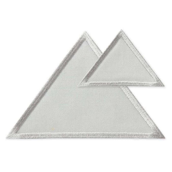 2 Dreiecke hellgrau, 6 x 4 cm, 10,5 x 7 cm