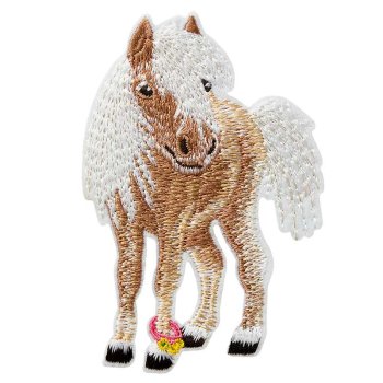 Pony weiß-braun, 6 x 9 cm