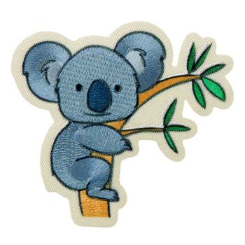 Recycl-Patch Koala blau-bunt, 7 x 6,3 cm