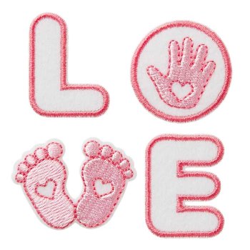Baby Love rosa, je 2 Stk. 2,3 x 3 cm und Ø 3cm