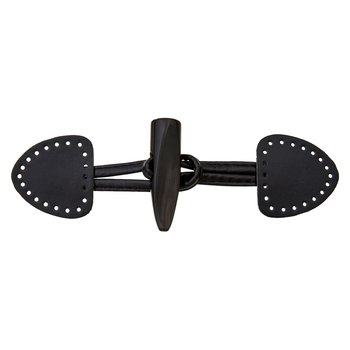 Dufflecoatverschluss schwarz, 16 x 5,5 cm