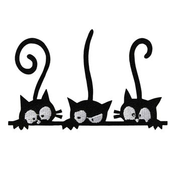 3 Katzen, schwarz-weiß, 9 x 5,4 cm