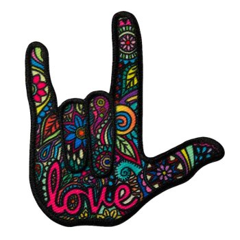 Hippie Hand, bunt, 6,3 x 7 cm