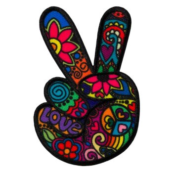 Hippie Peace, bunt, 4,5 x 6,8 cm