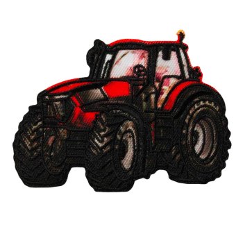 Traktor, schwarz-rot, 8,1 x 5,9 cm