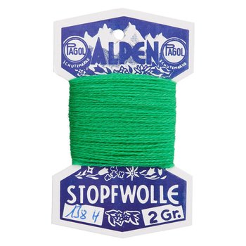 10 m Alpen- Stopfwolle - hellgrün