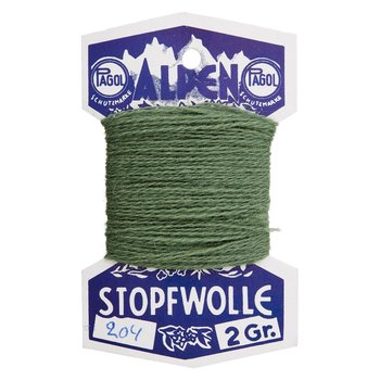 10 m Alpen- Stopfwolle - grün