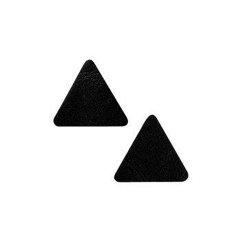 2 Dreiecke Leder, schwarz, 2,2 x 1,9 cm