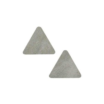 2 Dreiecke Leder, grau, 2,2 x 1,9 cm