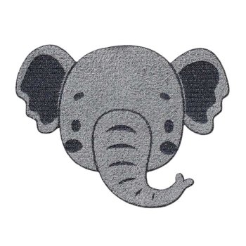 Elefantenkopf, grau, 6 x 4,1 cm