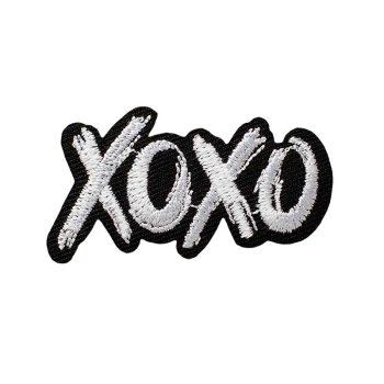 XOXO, weiß-schwarz, 5,1 x 2,8 cm