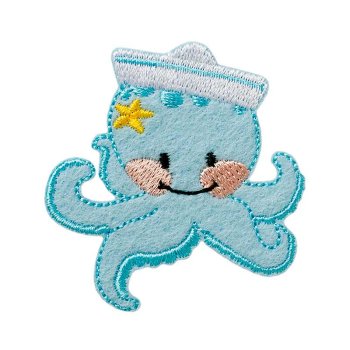 Octopus, blau-bunt, 5,1 x 5,6 cm