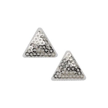 2  Pailletten-Dreiecke, silber, 2,1 x 1,9 cm