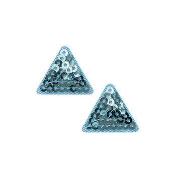 2  Pailletten-Dreiecke, blau, 2,1 x 1,9 cm