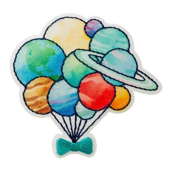 Planeten Ballons, bunt, 6 x 5,8 cm