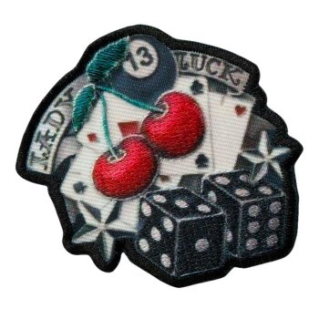 Lady Luck, schwarz-weiß-rot, 6 x 5,6 cm