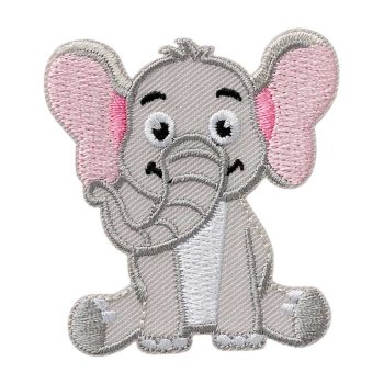 Elefant, grau-rosa, 5,1 x 5,5 cm