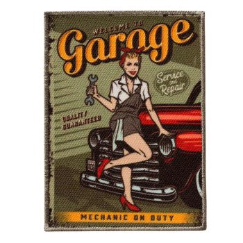 Pin up Girl Garage, bunt, 6,4 x 8,6 cm