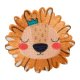 Löwe mit Krone, beige-bunt, 6 x 6,2 cm