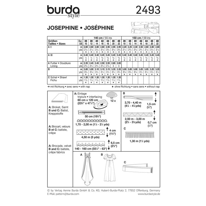 Burda 2493, Empire-Kleid