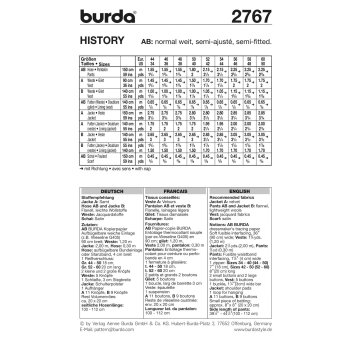 Burda 2767, Frack