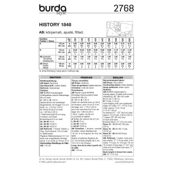 Burda 2768, Biedermeier-Kleid