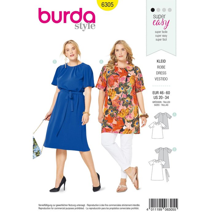 Burda 6305, Shirt und Kleid
