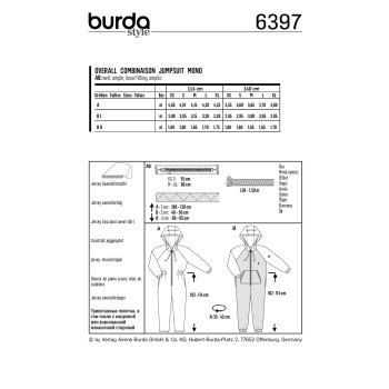 Burda 6397, Overall mit Kapuze für "Sie"...