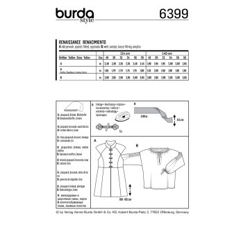 Burda 6399, Renaissance - Lange Weste und Hemd für...