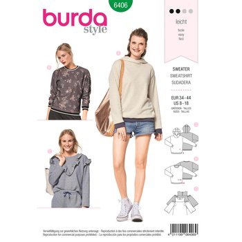 Burda 6406, Sweater, Hoody und Shirt