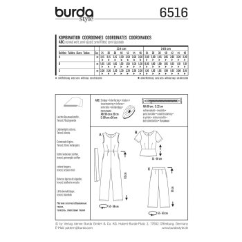 Burda 6516, Overall, Oberteil und Hose