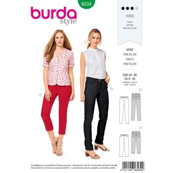 Burda 6534, Jeans und ¾ Hose