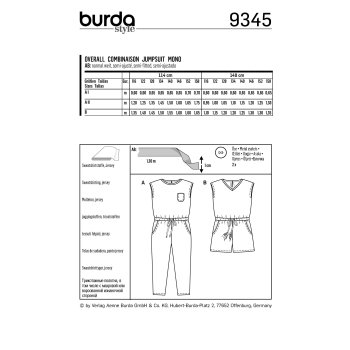 Burda 9345, Overall
