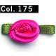 10 Satinröschen 10 mm, pink/grün