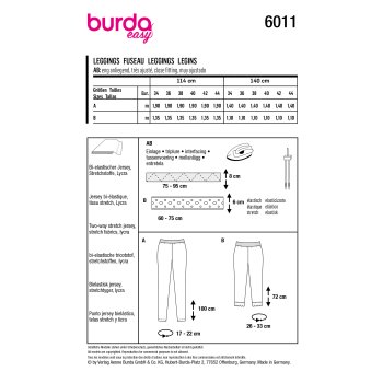 Burda 6011, Leggings