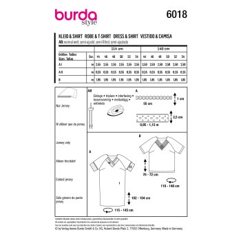 Burda 6018, Kleid / Shirt