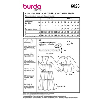 Burda 6023, Kleid / Bluse
