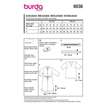 Burda 6038, Kleid / Bluse