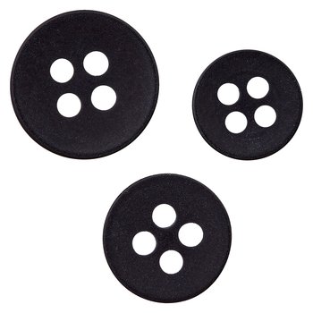 4-Loch Hemden- und Blusenknopf 9 bis 11 mm, schwarz