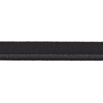 Paspelband elastisch zweiseitig 10mm, schwarz