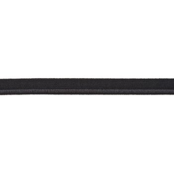 Paspelband elastisch zweiseitig 10mm, schwarz